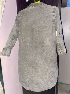 Stylish Washed Grey Shirt Dress