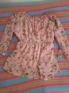 Chic Floral Print Peplum Top