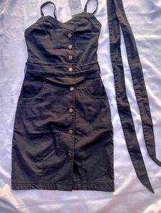 Chic Black Button-Down Mini Dress