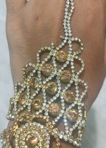 Sparkling Rhinestone 🆓 🚚Gold Tone Hand Jewelry