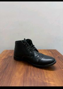 Black Leather Ankle Boots
