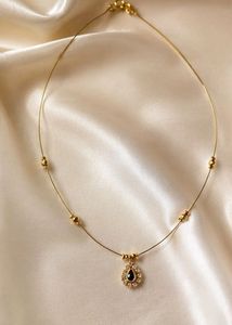 Handmade Invisible Elegant Gold Necklace with Pend