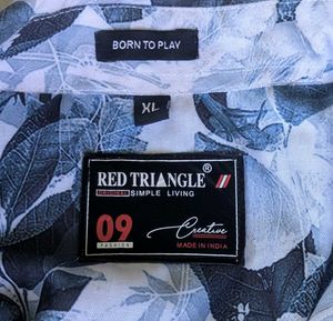RED TRIANGLE's Blue Floral Print Button-Up Shirt