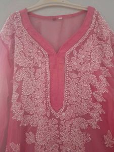 Pink Chikankari Kurta