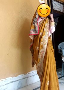 Elegant Mustard Yellow Silk Saree