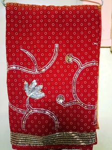This New Beautiful Double Colour Bandhani Saree