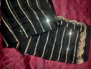 Fancy Black Saree