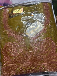 Elegant tilla embroidery dress material