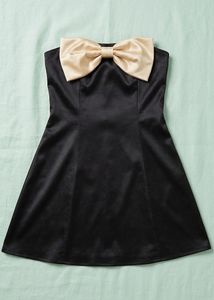 Black Strapless Mini Dress with Bow Size XS