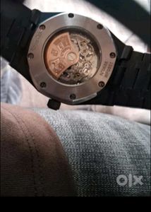 Stylish Black Skeleton Automatic Watch