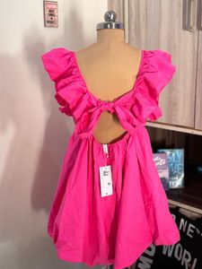 Ruffle Trim V-Neck Mini Dress