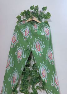 Green Ikat Print Kurta Set