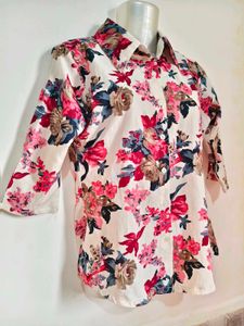 Floral Print Button-Up Shirt