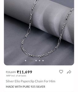silver elio paperclip chain for men