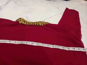 Maroon Kurta Set with Palazzo &amp; Dupatta 3pc xxl