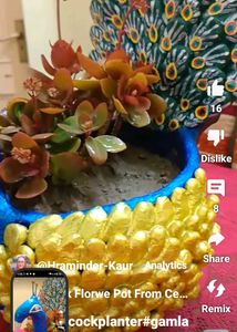 Hand Made Peacock Planter Pot