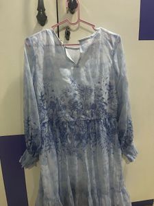 Light Blue Floral Print Dress