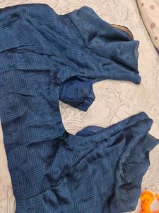 Exquisite Blue Polka Dot Saree