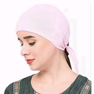 Sedra Women's Cotton Solid Underscarf Peach  Cap H