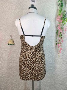 Leopard Print Chemise with Pink Bows