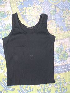 Basic Black Ribbed Tank Top