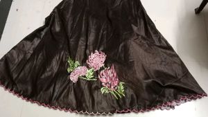 brown embroidery skrit