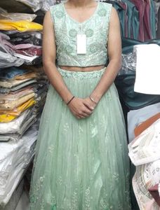 Elegant Mint Green Lehenga Choli
