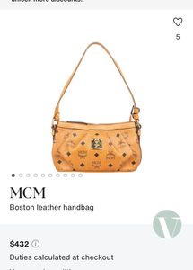 MCM Monogram Cognac Visetos Mini Shoulder Bag