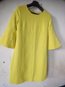 Chic Yellow Bell Sleeve Dress
