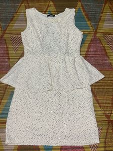 Sparkly White Peplum Dress