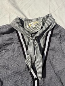 Chic Grey Button-Up Cardigan Top