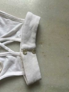 White Lace-Up Bodysuit