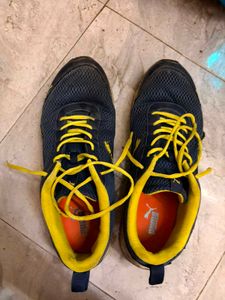 Men's Puma Navy &amp; Yellow Sneakers