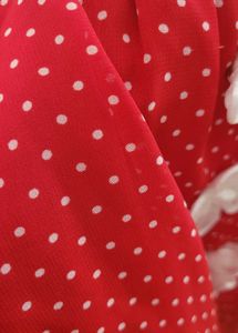 Cute Red Polka Dot Top with Flowers