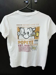 White Popeye Graphic T-Shirt