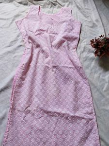 Pink Chikankari Kurta ad bottom pant