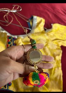 Elegant Yellow Brocade Blouse