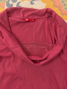 ESPRIT Stylish Pink Cowl Lace Neck  Dress