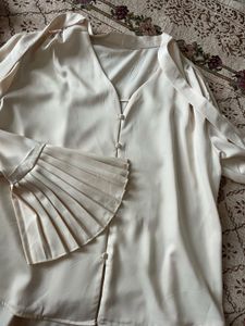 cream satin top