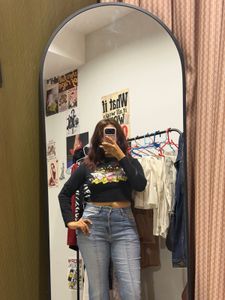 Cute Graphic Print Crop Top