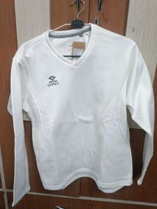 SHREY White Long Sleeve Athletic Shirt