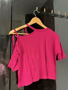 Stylish Pink Cold-Shoulder Top