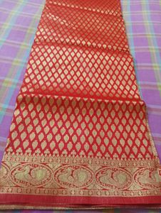 Beautiful Red And Golden Saree