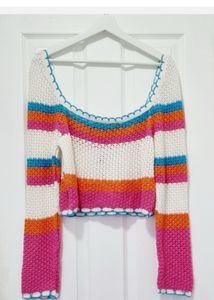 Striped Knit Cropped top