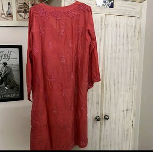 Neemrana Cotton silk Lucknow Chikenkari kurti