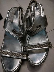 Silver Rhinestone Heels - Size 7