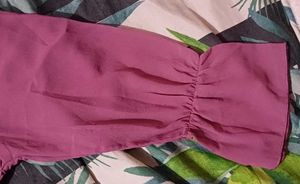 Dusty Rose Puff Sleeve Smocked Top for Women