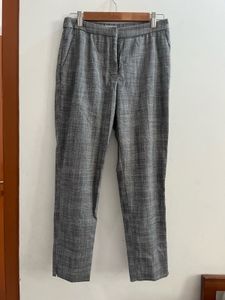Classic Grey Plaid Cigarette Pants