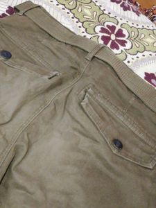 Olive Green Cargo Pants &amp; Belt