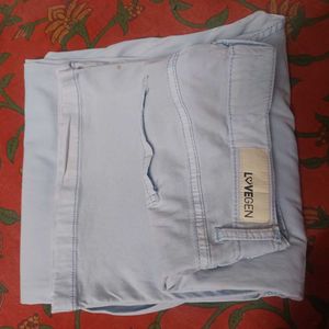 Unisex Light Blue Stretchable Casual Pant